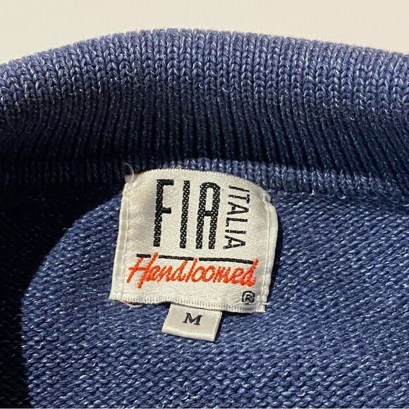 Vintage Fia Italia Hand Loomed Blue Sweater Women's Size Medium - Picture 6 of 10